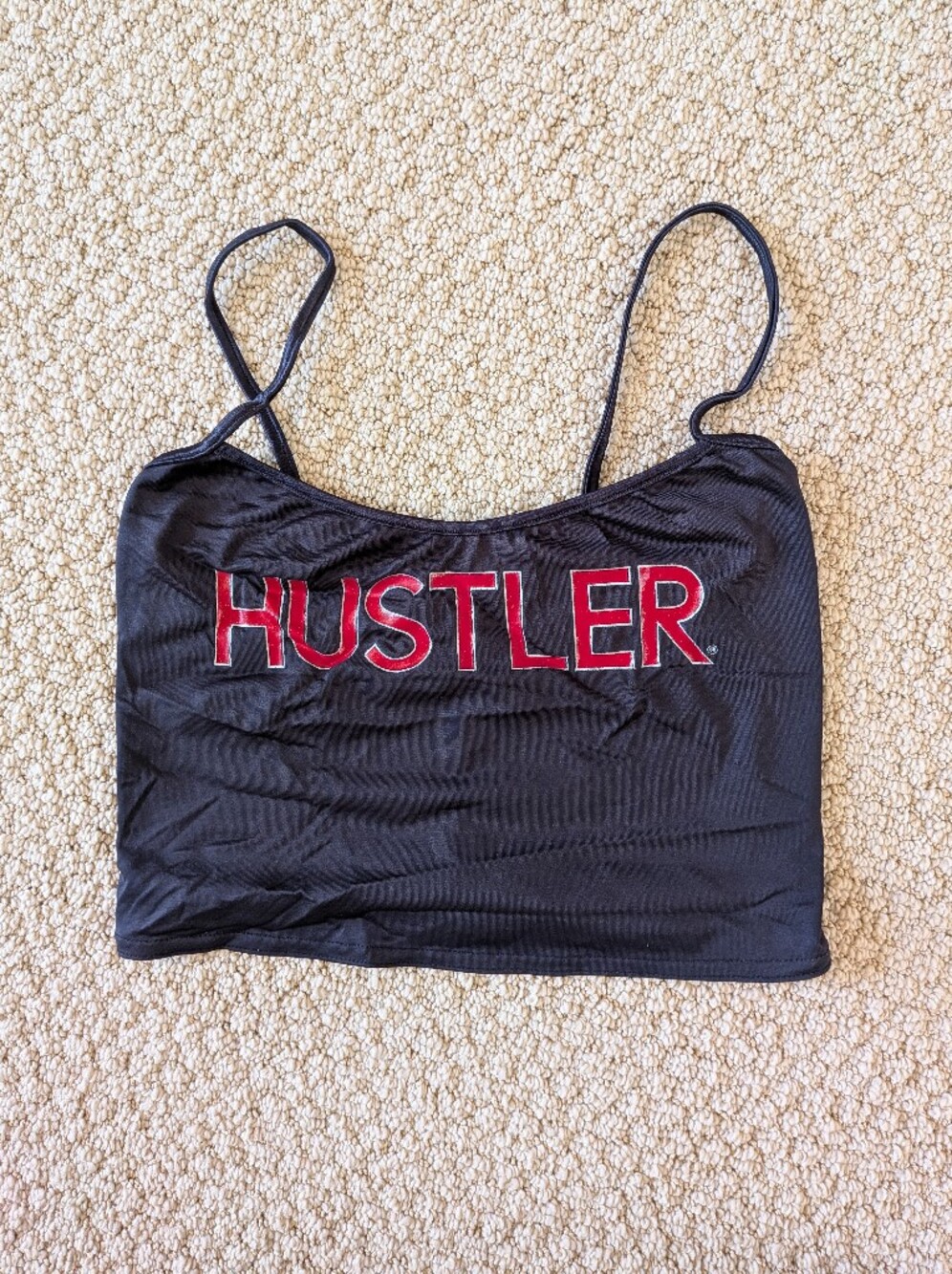 Hustler Hollywood Black with Red Logo Crop Top Bandeau